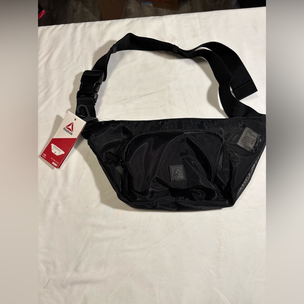 Reebok Black Mesh Fanny Bag
